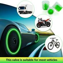10入組綠色迷你發光發亮輪胎閥門莖夜光輪胎閥門發光輪胎閥門莖通用適用於車自行車越野車摩托車卡車裝飾配件 - 綠色 - 查看 8