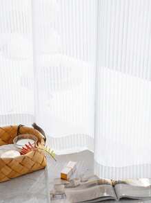 1 件半透明但不透明垂直百葉簾,白色條紋半透明窗簾,濾光紗布,長濾光半透明窗簾適用於客廳、臥室、辦公室 - 白色 - 查看 4