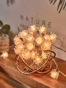 秋季裝飾仙女燈,帶玫瑰形 Led 燈串,適合情人節、母親節禮物、臥室、婚禮、花園、派對裝飾,多色 - 無色 - 查看 5