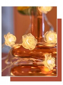 秋季裝飾仙女燈,帶玫瑰形 Led 燈串,適合情人節、母親節禮物、臥室、婚禮、花園、派對裝飾,多色 - 無色 - 查看 8