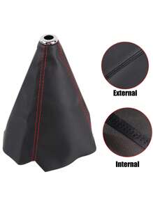 Car Gear Shift Dust Cover, Modification Accessory Shift Lever Dust Cover, Gear Shift Lever Cover - Black - View 2
