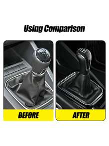 Car Gear Shift Dust Cover, Modification Accessory Shift Lever Dust Cover, Gear Shift Lever Cover - Black - View 3