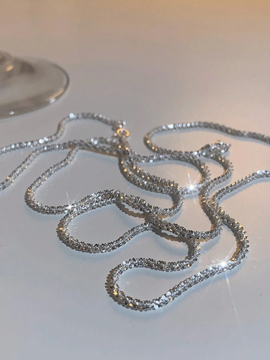 1 Miếng Đúng mốt Và Đơn giản Dây chuyền Cho bữa tiệc , Ngày , Và Mặc hàng ngày , Hoàn hảo Qủa tặng - Bạc - Xem 1