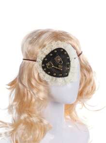 Parche De Ojo De Pirata De Un Solo Ojo, Decoración De Llave Y Cerradura, Encaje Y, Punk, Vintage Y Gótico, Para Halloween, Cosplay Y Fiesta, 1 Ud. - Marrón - Ver 3