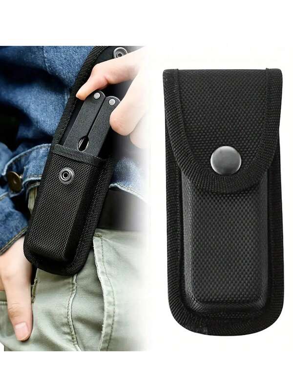 1pc Led Flashlight Belt Pouch Edc Outdoor Hunting Waist Bag With Oxford Bag, Multi-Tool Plier Sheath Camping Camping Stuff