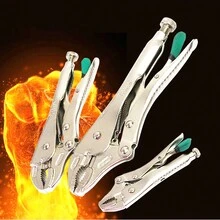 LAOA 1 件 Cr-v 鎖定鉗,虎鉗夾鉗,5、7、10 英吋多功能圓口鎖緊鉗可調式鉗子用於焊工長嘴鉗焊接工具 - 銀色 - 查看 10