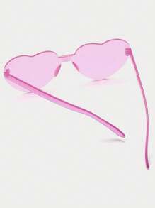 20 副男女通用 Y2K 风格心形糖果色时尚眼镜，适合各种节日和生日派对万圣节海滩配饰女士眼镜遮阳镜 - 粉色 - 查看 4