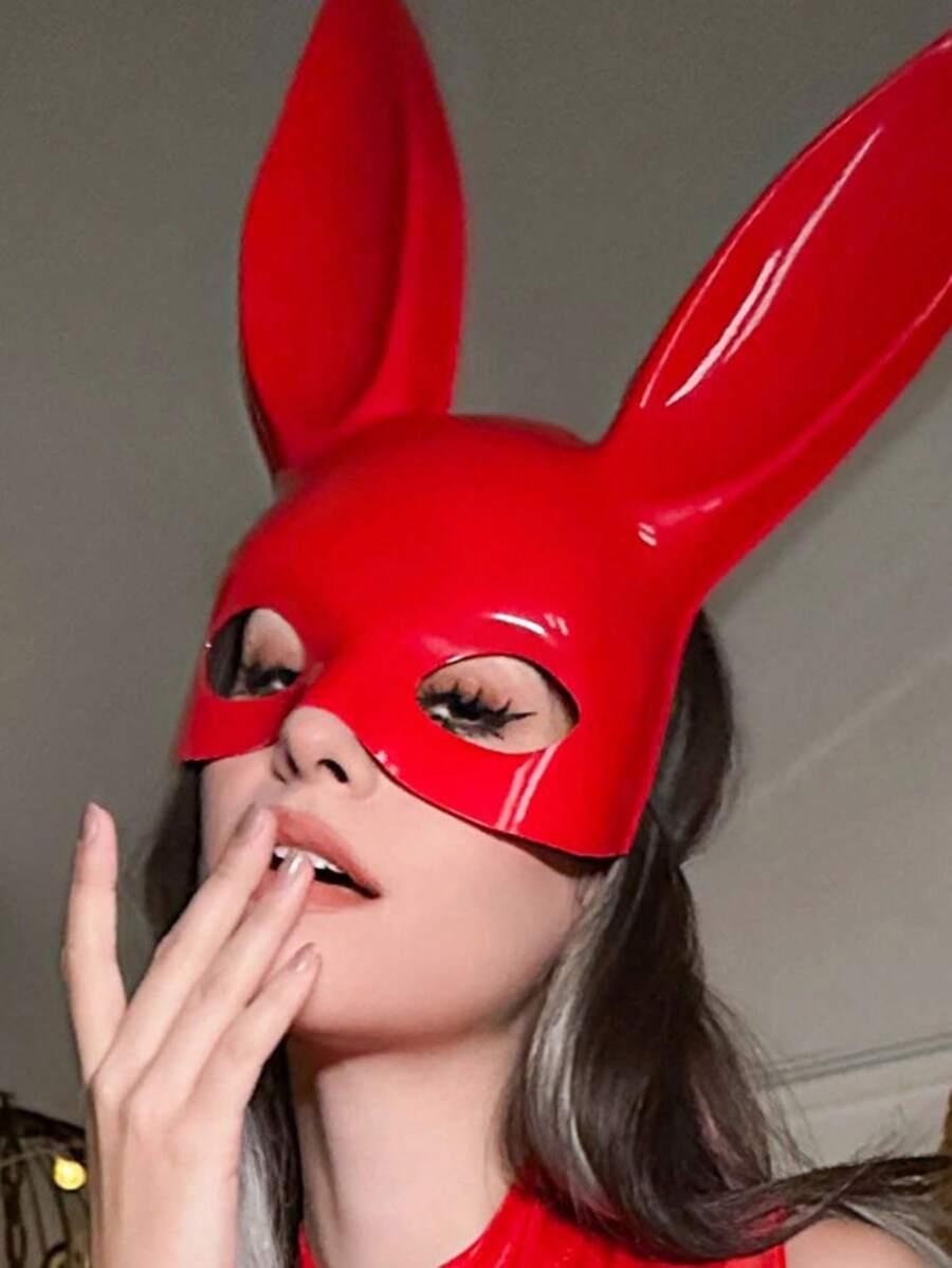 1 Pieza Máscara De Conejita - Rojo - Ver 1