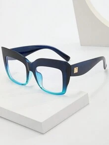 1pc Square Shaped Fashionable Non-Prescription Glasses For Daily Life - Black - View 3