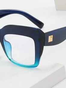 1pc Square Shaped Fashionable Non-Prescription Glasses For Daily Life - Black - View 4