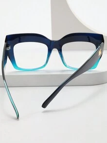 1pc Square Shaped Fashionable Non-Prescription Glasses For Daily Life - Black - View 5
