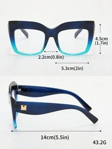 1pc Square Shaped Fashionable Non-Prescription Glasses For Daily Life - Black - View 6