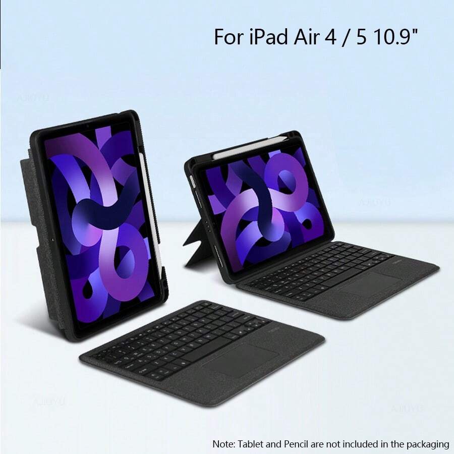 1 件智能语音键盘兼容 iPad Air 5 4 10.9 英寸 Air 4 第 5 代 Air4 Air5 2020 2022 保护套触摸板背光可分离保护套 - iPad Air4/Air5 - 查看 1