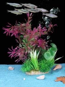 1入組隨機人工水族箱植物裝飾,塑料仿真水草魚缸景觀飾品 - 彩色 - 查看 2