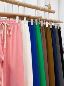 pantalón holgado de tela tipo pana acampanado ideal para dias de verano - Blanco - Ver 3