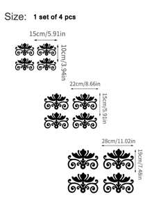 4pcs/set Self-adhesive Gold Mirror Surface 3d Flower Pattern Acrylic Sticker, For Furniture Cabinet, Living Room Wall Decor - Gold - View 3