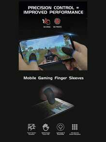 Dedales Gamer Para Pantalla Touch 2 piezas Antideslizantes - Negro - Ver 3