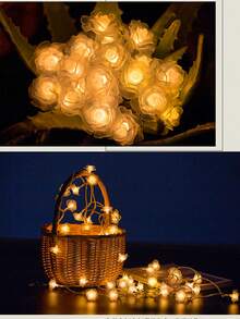 秋季裝飾仙女燈,帶玫瑰形 Led 燈串,適合情人節、母親節禮物、臥室、婚禮、花園、派對裝飾,多色 - 無色 - 查看 10