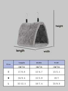 1pc Triangular Bird Nest With Velvet Cloth, Parrot & Small Pet Winter Warm Bed, For Birdcage - Grey - View 6