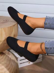 女式夏季新款中空透氣休閒軟底瑜珈鞋 - 黑色 - 查看 6