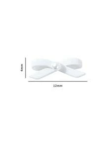 10pcs White Ribbon Bow Nail Art Decorations DIY Nail Charms Nail Gems Nail Supplies - White - View 6