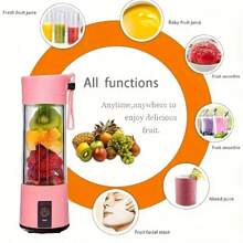 1 件便攜式家用攪拌機,附 6 個刀片,可透過 Usb 充電,適用於奶昔、冰沙、奶昔、蔬果