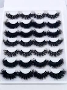 HBZGTLAD 14 Pairs 25mm Russian Strip Lashes Fluffy Mink Lashes 3D False Eyelashes Russian Volume Eyelashes Fake Eyelashes Dramatic Messy Mink Lashes Wispy Long Foxy Eye Lifting Look Eyelash Extension Kit Full Eyelash Strip To Lengthen And Volumize The Outer Corner Of Your Eye Beauty Makeup