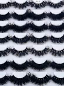 HBZGTLAD 14 Pairs 25mm Russian Strip Lashes Fluffy Mink Lashes 3D False Eyelashes Russian Volume Eyelashes Fake Eyelashes Dramatic Messy Mink Lashes Wispy Long Foxy Eye Lifting Look Eyelash Extension Kit Full Eyelash Strip To Lengthen And Volumize The Outer Corner Of Your Eye Beauty Makeup