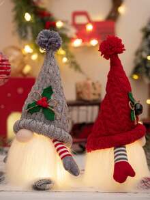 1只聖誕裝飾馴鹿玩偶,帶 Led 燈 - 紅色 - 查看 4