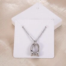 50pcs White Thick Square Display Cards For Jewelry, 5x5cm, Ideal For Handmade Necklaces, Bracelets, Earrings Packaging And Presentation - White - View 3