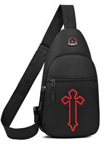 新款休闲韩版防水胸包男爆款时尚运动小包单肩斜挎包时尚胸包 - 彩色 - 查看 1