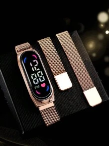 1 Miếng Đầy màu sắc Số Thể thao Đồng hồ có đèn LED , Trở lại Trường Qủa tặng - Hoa hồng vàng - Xem 3