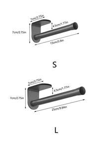 1pc Wall Mounted Kitchen Paper Towel Rack With Cling Film Storage - Black - View 8