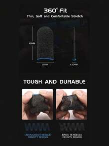 Dedales Gamer Para Pantalla Touch 2 piezas Antideslizantes - Negro - Ver 4