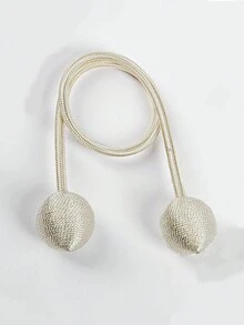1入環保麻色轉球窗簾束帶 - 米色 - 查看 2