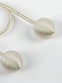 1入環保麻色轉球窗簾束帶 - 米色 - 查看 4
