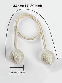 1入環保麻色轉球窗簾束帶 - 米色 - 查看 5