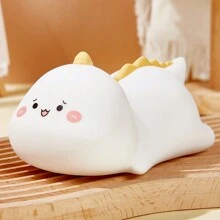 1pc Cartoon Little Dinosaur Silicone Night Light, 3 Levels Timing Patting Night Lamp - White - View 2