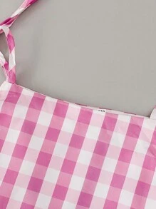 Girls Pink Tie Shoulder Elegant Party Dress, Comes With Headband And Belt - Pink - View 6