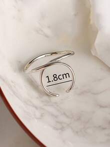 1pc Minimalist Versatile Exaggerated Geometric Line Open Ring, Women Fashion Accessories Suitable For Daily Wear, Hiphop, Punk
