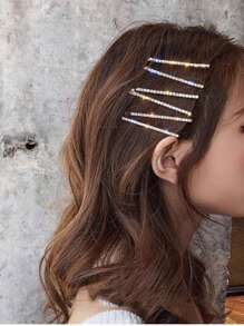 Assorted Fashion Simple Versatile Rhinestone Hair Clips, For Daily Use Claw Clips Hair Claws Hair Barrettes, School Stuff, Looks Of Party, Hair Accessories - Silver - View 11