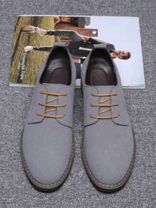 Zapatos Grises De PU De Negocios De Moda Para Hombres, Zapatillas Casuales De Corte Bajo, Calzado De Trabajo De Moda - Gris - Ver 5