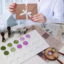 1片矽膠墊,24孔圓形蠟封墊,diy手工膠蠟封口用,婚禮請柬蠟印章製作 - 白色 - 查看 6