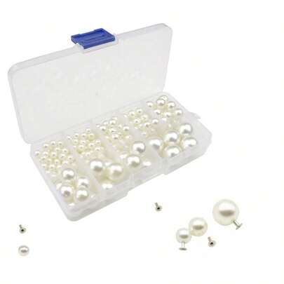 Rund formad Handpressad Pärldekorationer Nitar , Gjord Av Plast , Flera storlekar För DIY Bagage & Väska Tillbehör Fixering , Bröllop Kläder Dekorationer & Hår Accessoar Tillverkning Material