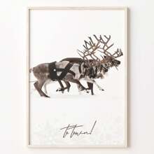 3 件/套聖誕麋鹿雪橇聖誕老人無框門牆壁藝術抽象帆布繪畫藝術海報印刷豪華風格簡約現代客廳臥室家居裝飾牆壁畫 - 40厘米*60厘米 - 查看 10