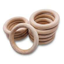 10-100pcs/pack Natural Solid Wood Round Ring With Bark Edge, For Diy Jewelry Making, Crafting And Wood Carving, Diameter Range: 12-95mm - Wood ring (log color) - View 4