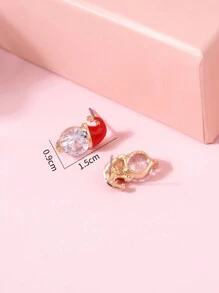 Bông tai stud - trắng - Xem 3