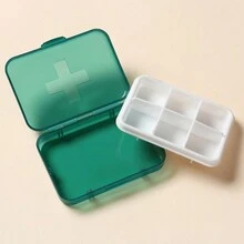 6-compartment Portable Pill Box For Travel - Green - View 5