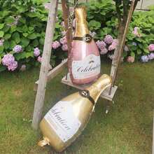 1 个 36 英寸创意香槟瓶形铝箔气球，派对用品，节日装饰，生日派对装饰，房间装饰，家居装饰，场景装饰，婚礼用品，圣诞节 - 粉色 - 查看 4