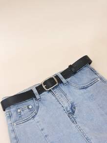 Women's PU Leather Belt For Jeans/Pants, Waist Belt For Dresses, Buckle Closure Versatile Waist Belt For Ladies - Black - View 2